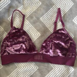 Victoria's Secret Velvet Bralette in Deep Burgundy